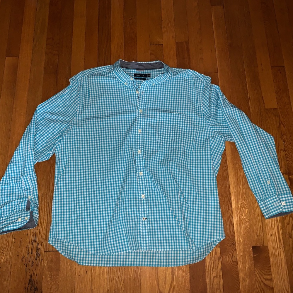 Nautica button down. Light blue/white. Size 3XL